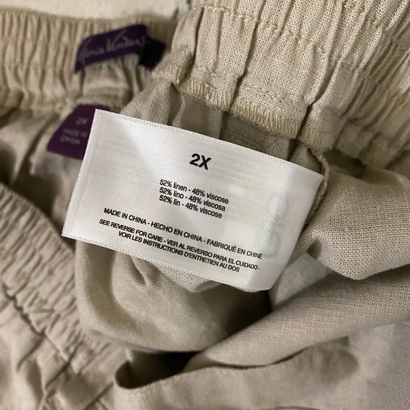 Gloria Vanderbilt Linen Shorts 2X - Picture 9 of 9